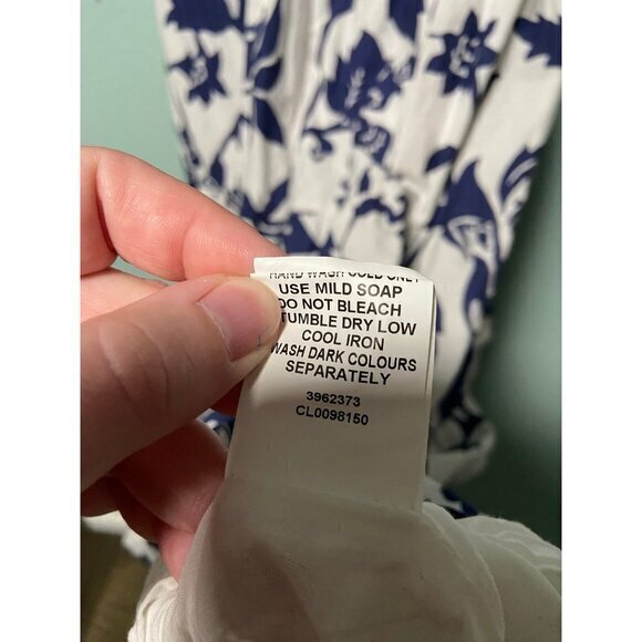 eShakti Women's Cutout Back Floral Print Cotton Poplin Empire Tiered Dress - Picture 8 of 11